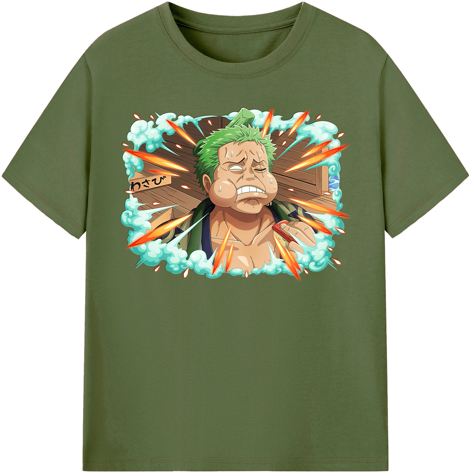 ワンピース ロロノア・ゾロ ONE PIECE Roronoa Zoro 綿100％半袖Tシャツ（フロントプリント）
